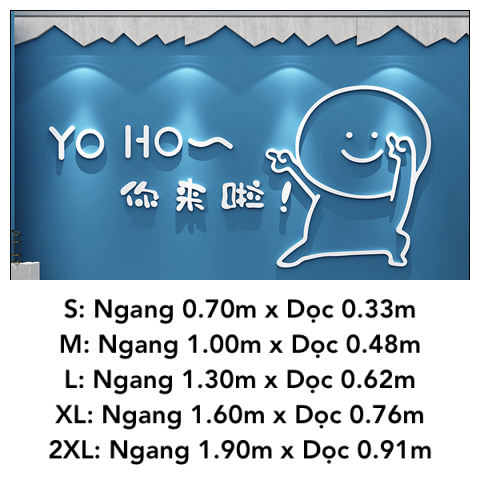Tranh mica EPeBen dán tường nổi 3d hình Yo Ho decor trang trí Cửa Hàng, Chụp Ảnh