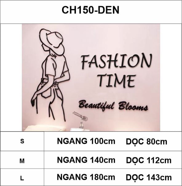 Tranh mica EPeBen dán tường nổi 3d hình Cô Gái Fashion Time decor trang trí Cửa Hàng quần áo phụ nữ, Shop thời trang