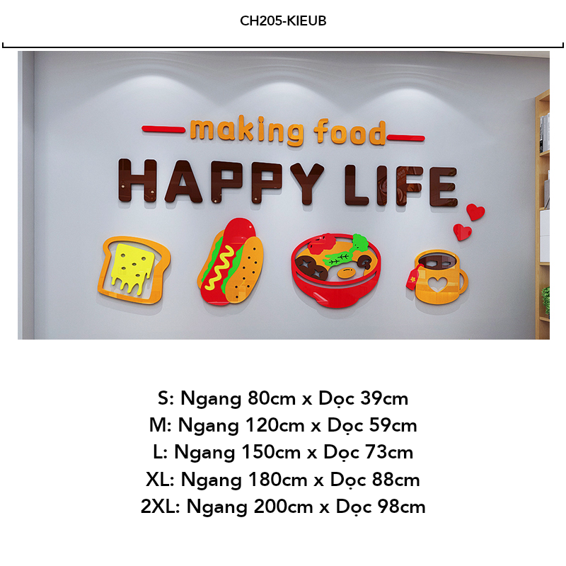 Tranh mica EPeBen dán tường nổi 3d Hình chế biến món ăn decor trang trí Phòng bếp, Phòng ăn, Cửa hàng, Phòng cho bé