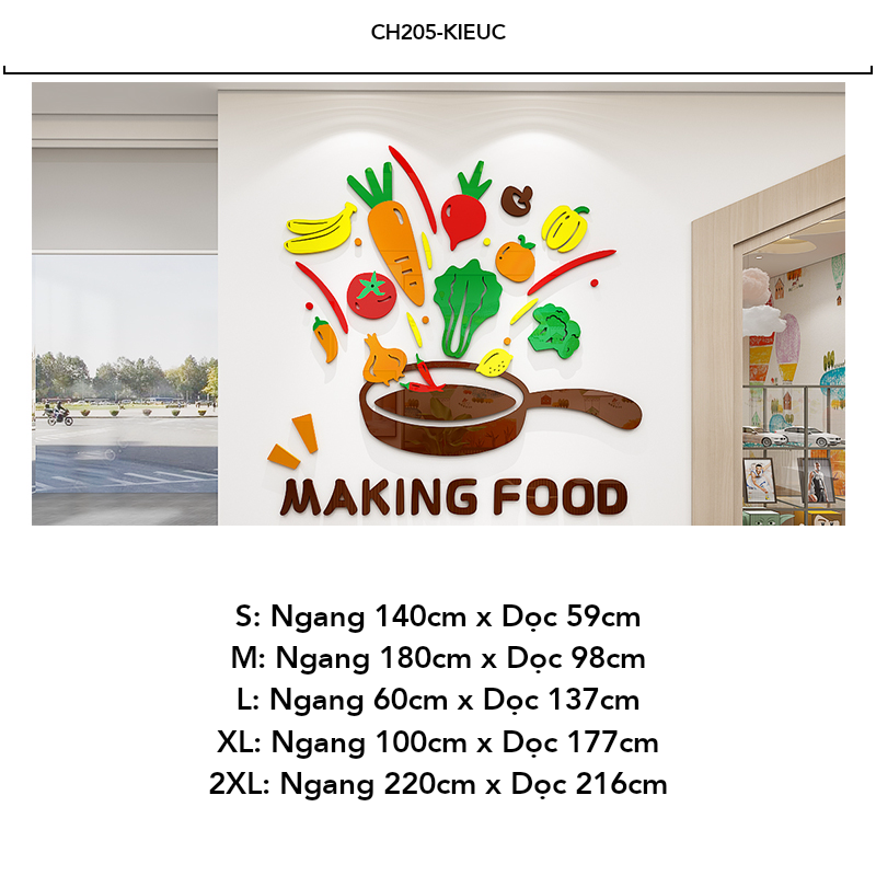 Tranh mica EPeBen dán tường nổi 3d Hình chế biến món ăn decor trang trí Phòng bếp, Phòng ăn, Cửa hàng, Phòng cho bé