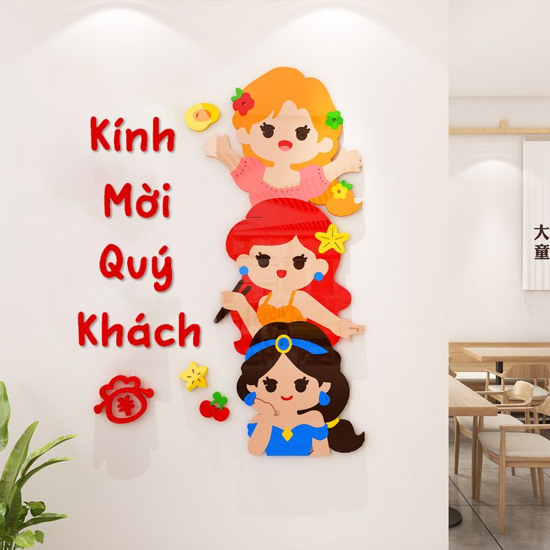 Tranh mica EPeBen dán tường nổi 3d Kính mời quý khách Có Thẻ trang trí Phòng ăn,Phòng bếp,Quán ăn