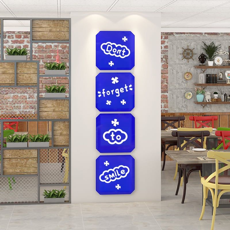 Tranh mica EPeBen dán tường nổi 3d Kính Chào Qúy Khách trang trí Quán Ăn,Quán Coffe
