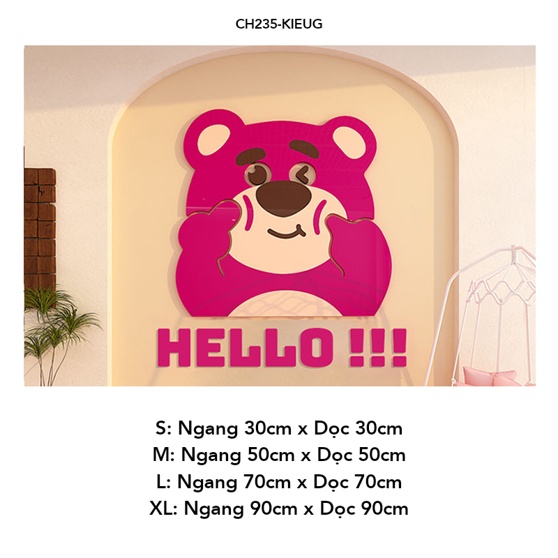 Tranh mica EPeBen dán tường nổi 3d Hình Welcome biến hình trang trí Phòng cho bé, Phòng khách,Quán Ăn,Quán coffe