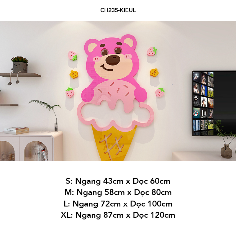 Tranh mica EPeBen dán tường nổi 3d Hình Welcome biến hình trang trí Phòng cho bé, Phòng khách,Quán Ăn,Quán coffe