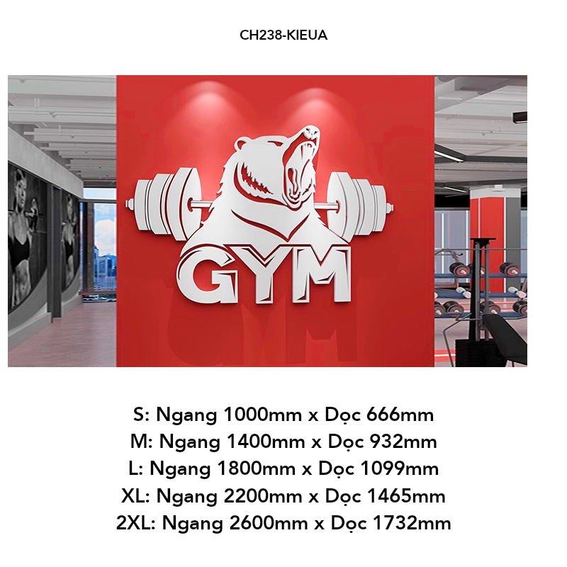 Tranh mica EPeBen dán tường nổi 3d hình Sức mạnh thể chất decor trang trí Phòng fitness, Phòng gym, Phòng giải trí