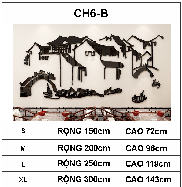 Tranh mica EPeBen dán tường nổi 3d hình tranh mặc thủy decor trang trí quán ăn, nhà hàng, quán nhậu