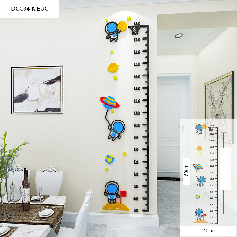 Tranh mica EPeBen dán tường nổi 3d Thước Đo Chiều Lớn mau như tên lửa decor trang trí Phòng ngủ cho bé, Lớp Học Mẫu giáo