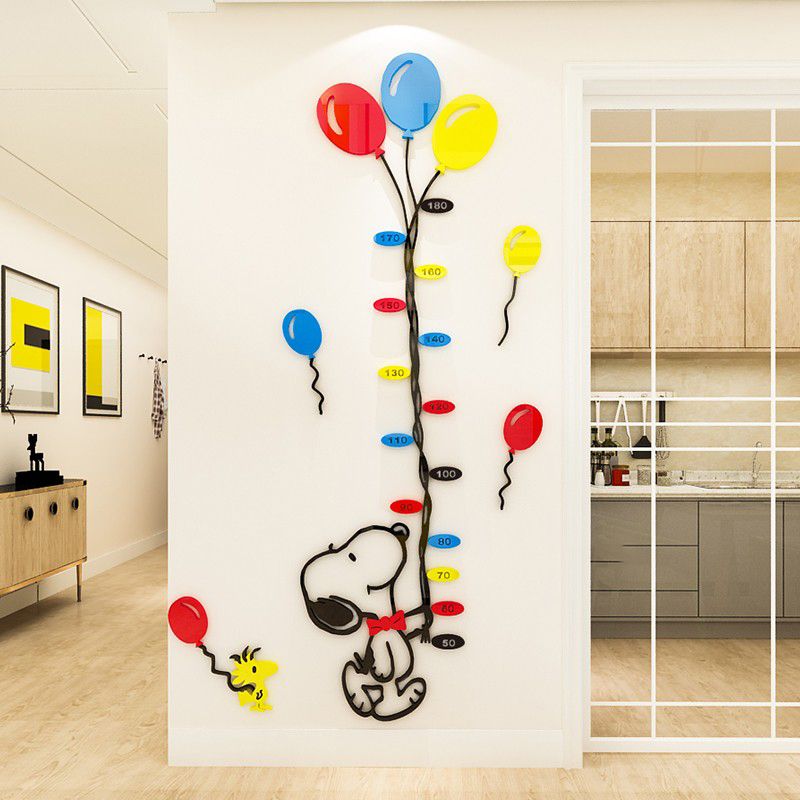 Tranh mica EPeBen dán tường nổi 3d Thước Đo Chiều Cao hình chó snoopy decor trang trí Phòng ngủ cho bé, Lớp Học Mẫu giáo