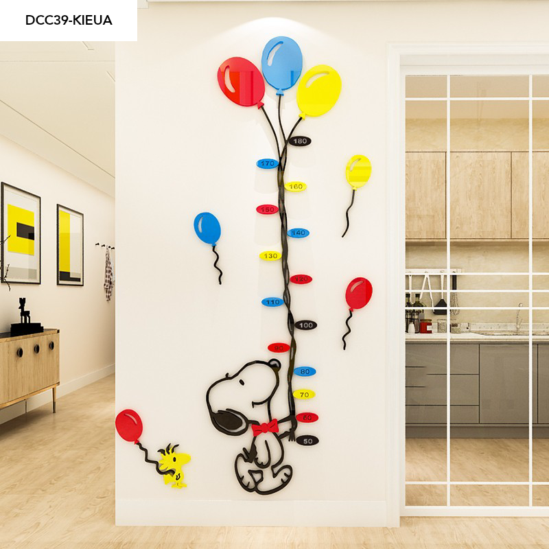 Tranh mica EPeBen dán tường nổi 3d Thước Đo Chiều Cao hình chó snoopy decor trang trí Phòng ngủ cho bé, Lớp Học Mẫu giáo