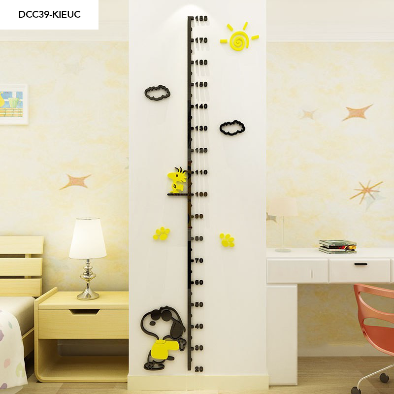 Tranh mica EPeBen dán tường nổi 3d Thước Đo Chiều Cao hình chó snoopy decor trang trí Phòng ngủ cho bé, Lớp Học Mẫu giáo
