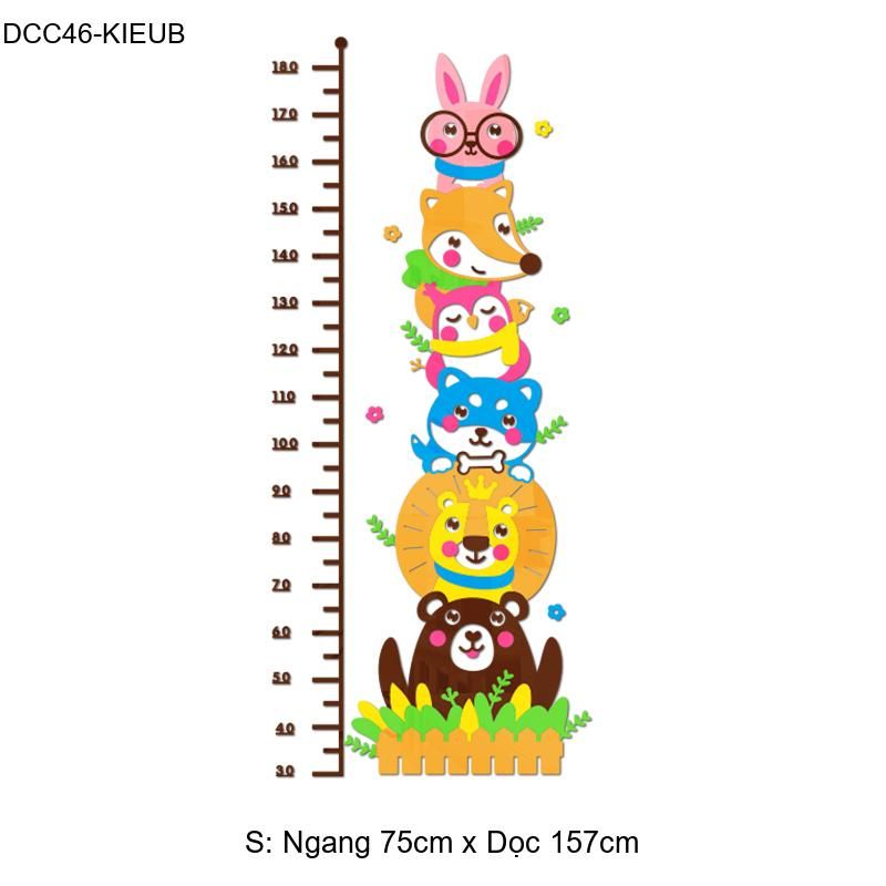 Tranh mica EPeBen dán tường nổi 3d hình Đo Chiều Cao sở Thú Trang Trí Phòng Cho Bé,Mẫu Giáo, Lớp Học