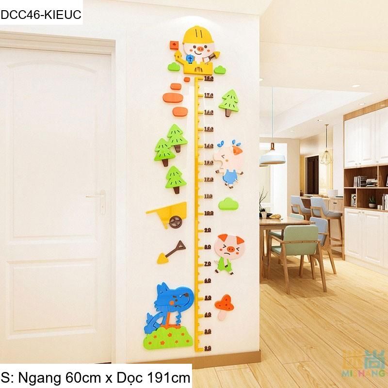 Tranh mica EPeBen dán tường nổi 3d hình Đo Chiều Cao sở Thú Trang Trí Phòng Cho Bé,Mẫu Giáo, Lớp Học