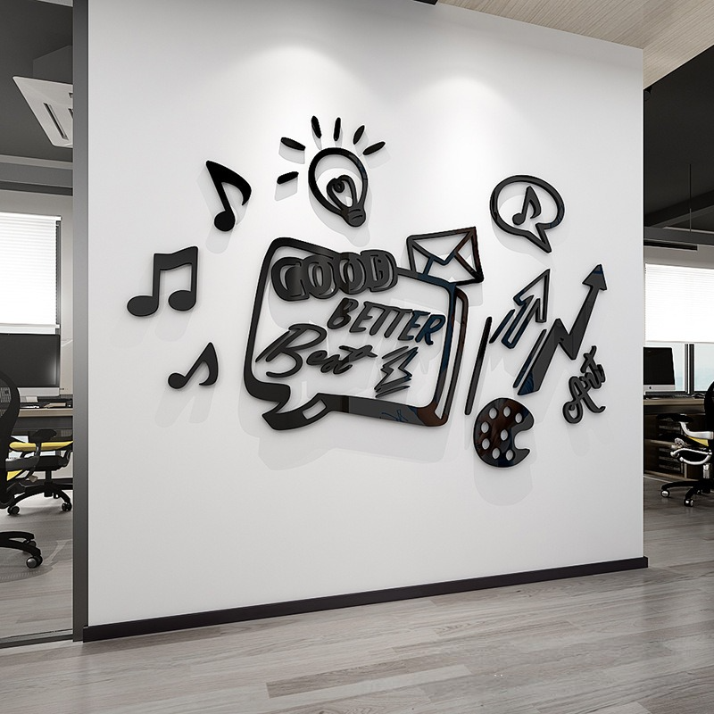 Tranh mica EPeBen dán tường nổi 3d hình Cool IDEA, Lucky Plan decor trang trí Cửa hàng, Văn Phòng, Phòng làm việc