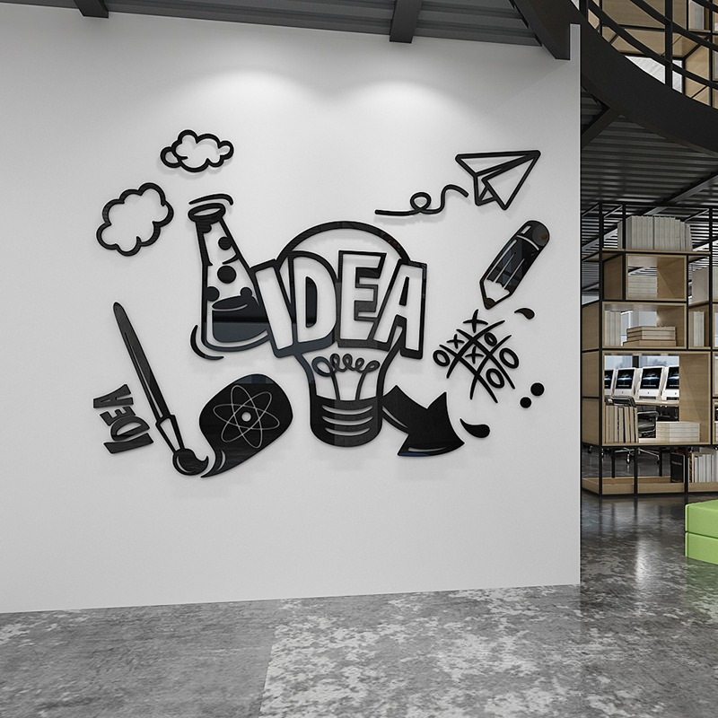 Tranh mica EPeBen dán tường nổi 3d hình Cool IDEA, Lucky Plan decor trang trí Cửa hàng, Văn Phòng, Phòng làm việc