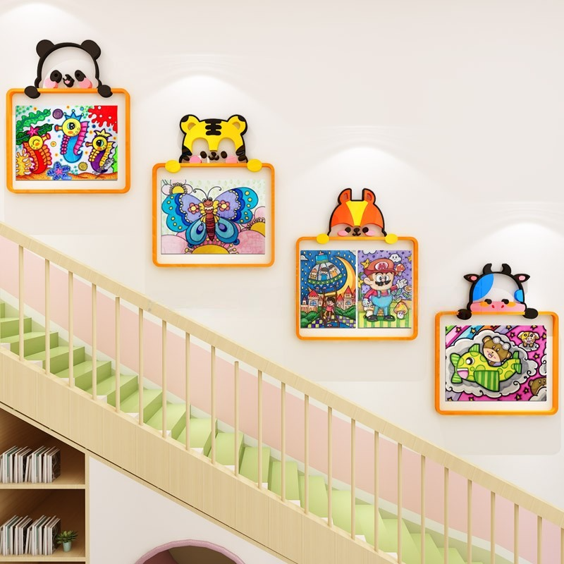 Tranh mica EPeBen dán tường nổi 3d Khung Bảng hình muôn loài vật decor trang trí Phòng ngủ cho bé, Lớp Mẫu giáo, Mầm non