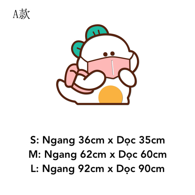 Tranh mica EPeBen dán tường nổi 3d hình Khủng Long Mập Ú decor trang trí Cửa Hàng, Quán Trà Sữa