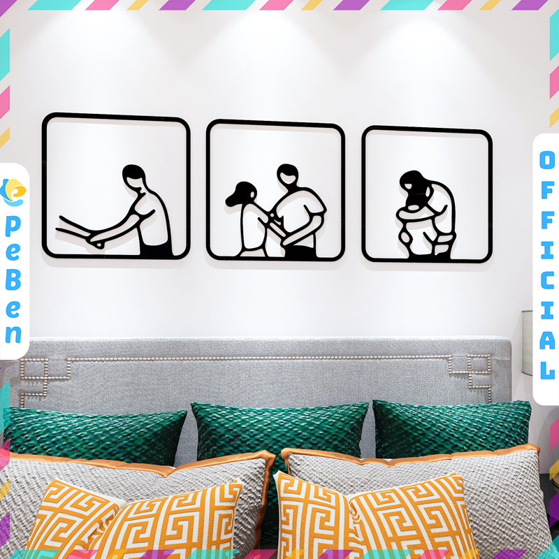 Tranh mica EPeBen dán tường nổi 3d hình Cặp Đôi Ấm Áp decor trang trí Phòng Ngủ, Phòng Cưới