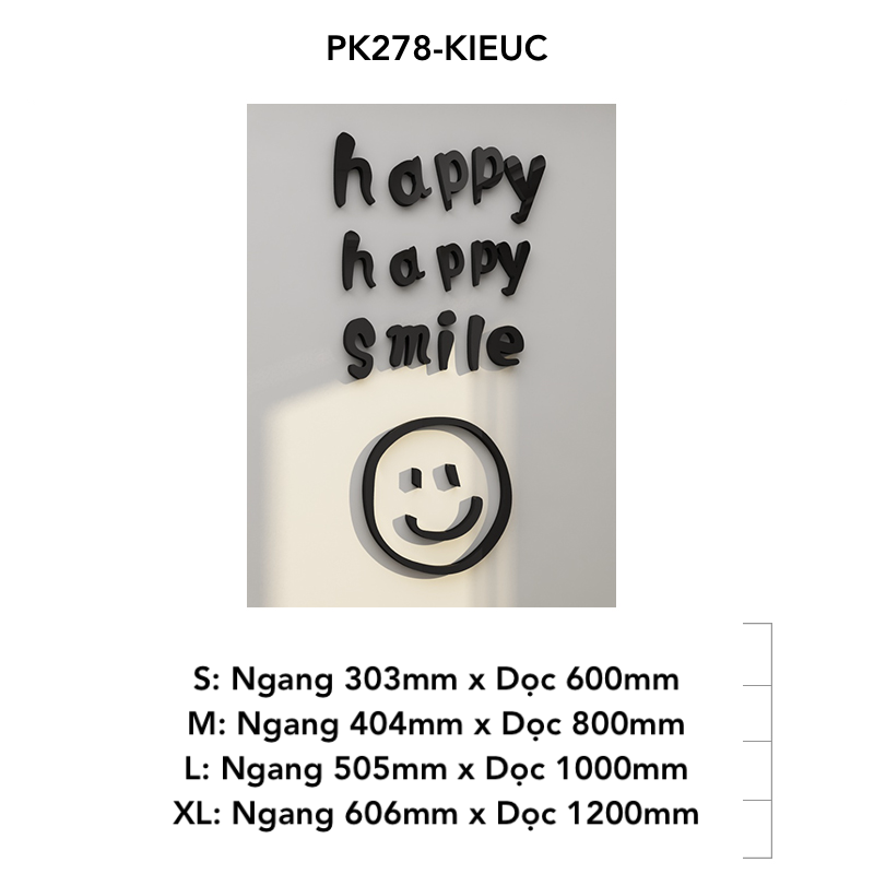 Tranh mica EPeBen dán tường nổi 3d hình Happy Happy Smile decor trang trí Phòng Ngủ, Phòng Khách