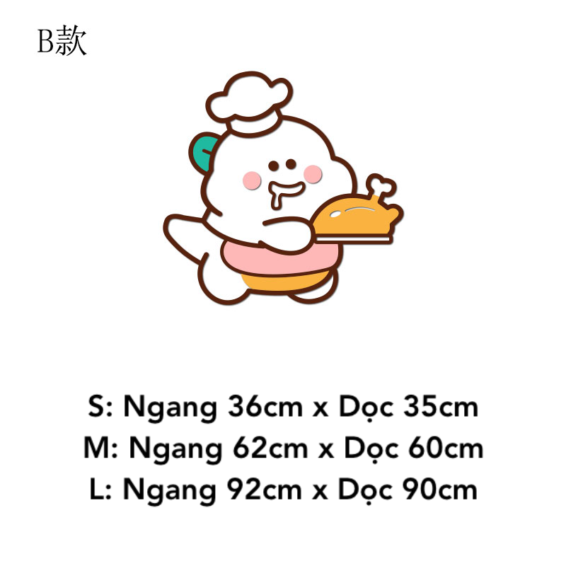 Tranh mica EPeBen dán tường nổi 3d hình Khủng Long Mập Ú decor trang trí Cửa Hàng, Quán Trà Sữa