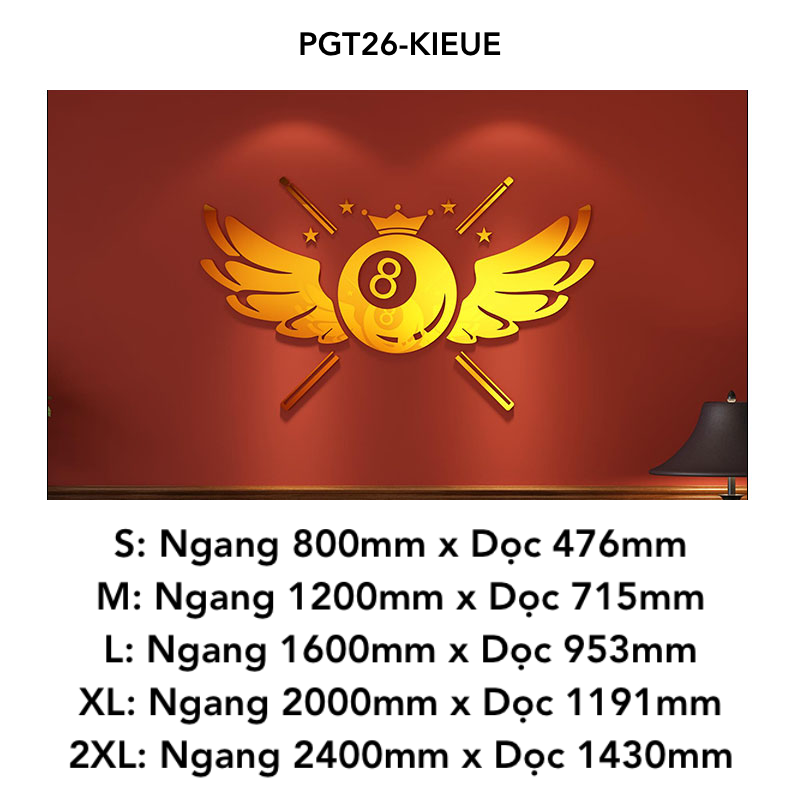 Tranh mica EPeBen dán tường nổi 3d hình Đôi Cánh decor trang trí Quán Bida, CLB Bida, billiard