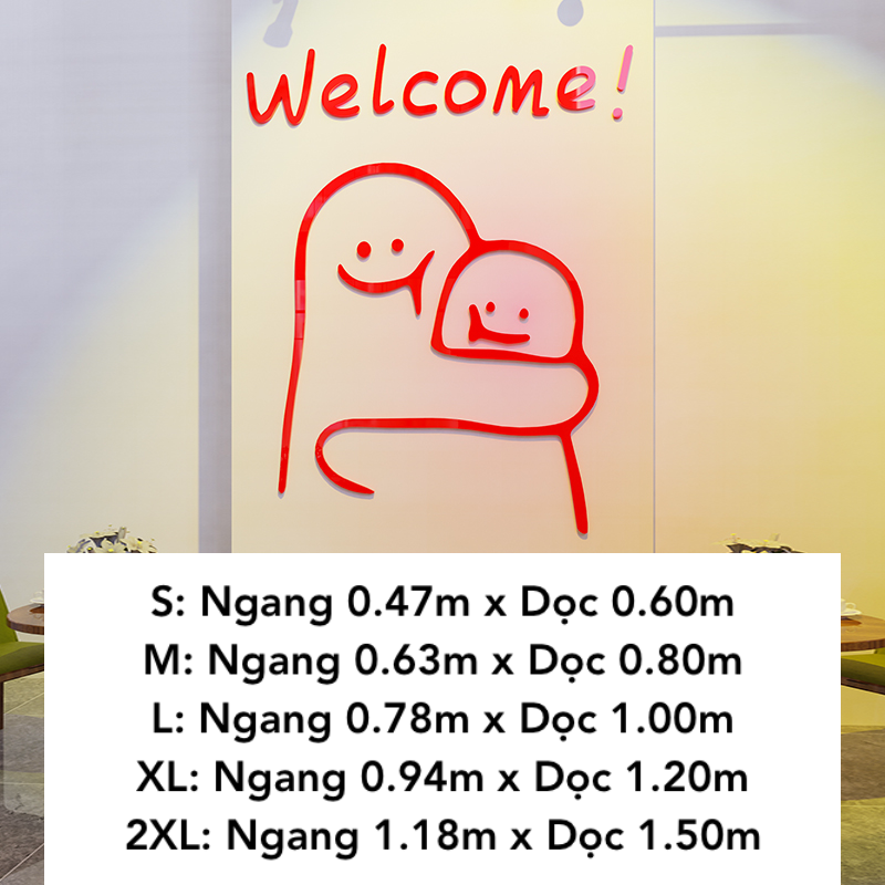 Tranh mica EPeBen dán tường nổi 3d hình Welcome! decor trang trí Quán Trà Sữa, Cửa Hàng