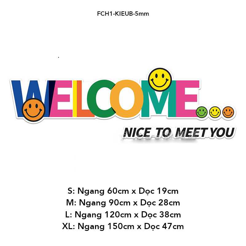 Tranh Fomex EPeBen dán tường nổi 3d Hình Welcome Decor Trang Trí Quán Trà Sữa, Quán Cà Phê, Nhà Hàng, Quán Ăn