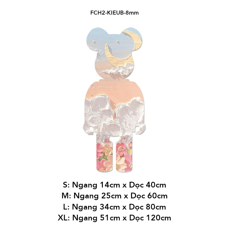 Tranh Fomex EPeBen dán tường nổi 3d Hình KAWS Decor Trang Trí Quán Nước Địa Điểm Kinh Doanh Spa Salon