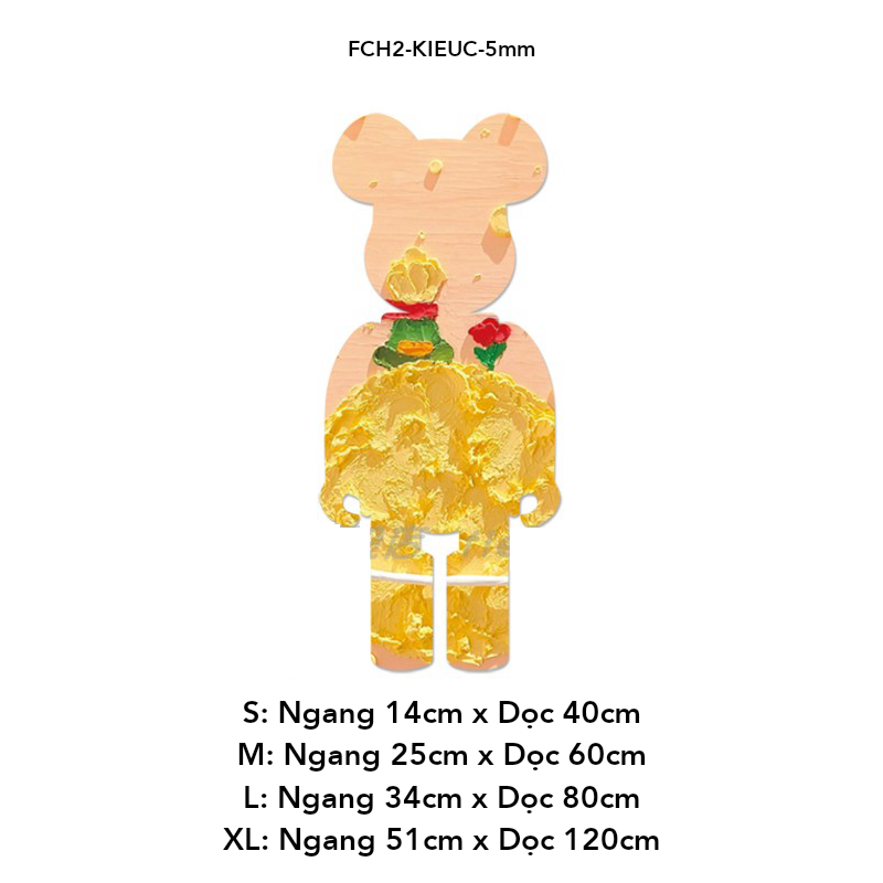 Tranh Fomex EPeBen dán tường nổi 3d Hình KAWS Decor Trang Trí Quán Nước Địa Điểm Kinh Doanh Spa Salon