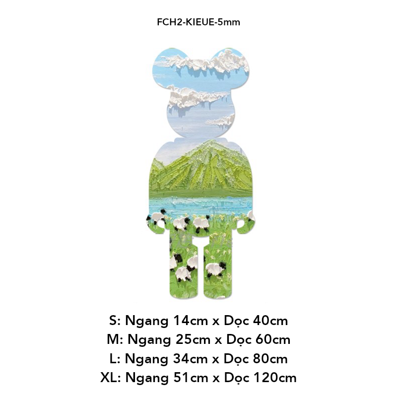 Tranh Fomex EPeBen dán tường nổi 3d Hình KAWS Decor Trang Trí Quán Nước Địa Điểm Kinh Doanh Spa Salon