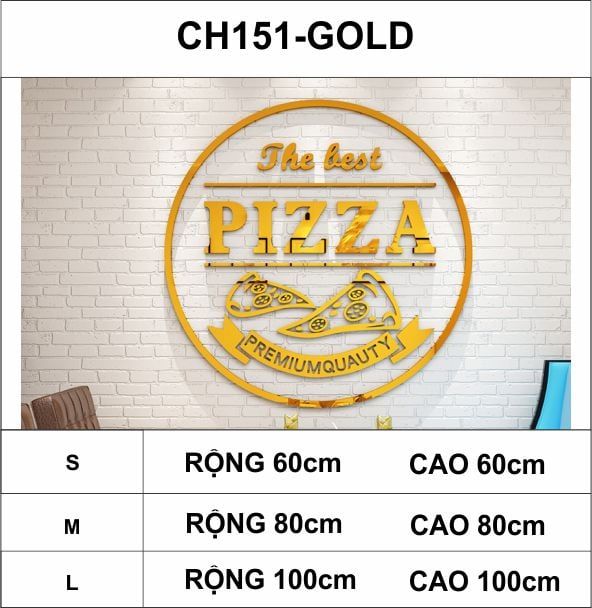 Tranh mica EPeBen dán tường nổi 3d hình miếng bánh pizza trang trí cửa hàng bánh, nhà hàng đồ ăn nhanh, burger, gà rán