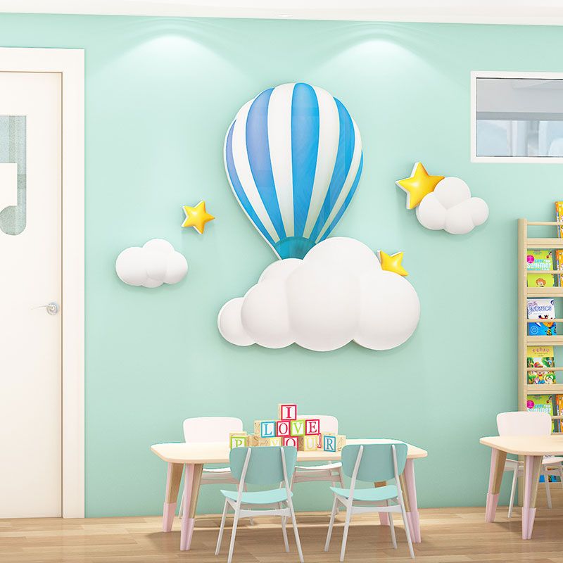 Tranh Fomex EPeBen dán tường nổi 3d Khinh Khí Cầu Trang Trí Phòng Trẻ Cho Bé, Mầm non, Mẫu Giáo
