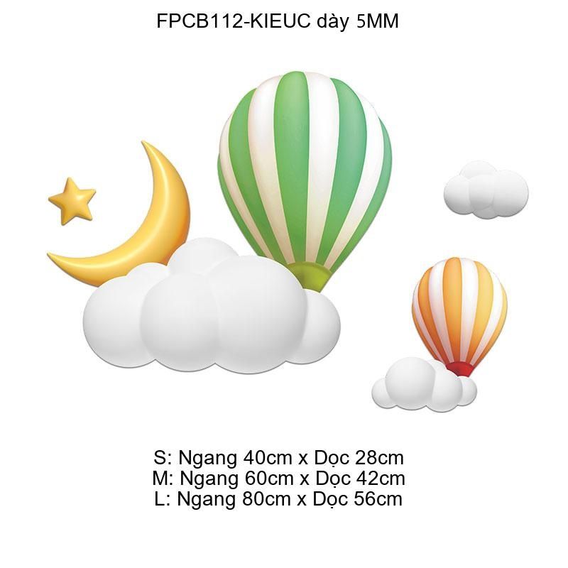 Tranh Fomex EPeBen dán tường nổi 3d Khinh Khí Cầu Trang Trí Phòng Trẻ Cho Bé, Mầm non, Mẫu Giáo