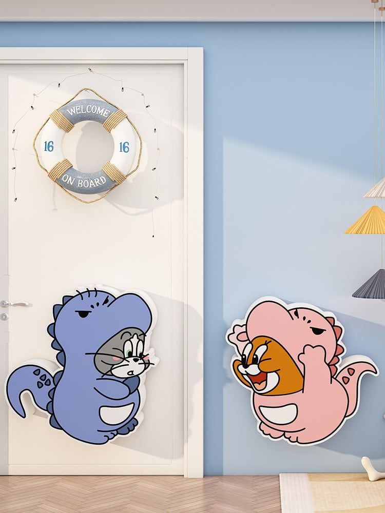 Tranh Fomex EPeBen dán tường nổi 3d hình mèo và chuột hoạt hình trang trí Phòng cho bé, Mẫu giáo