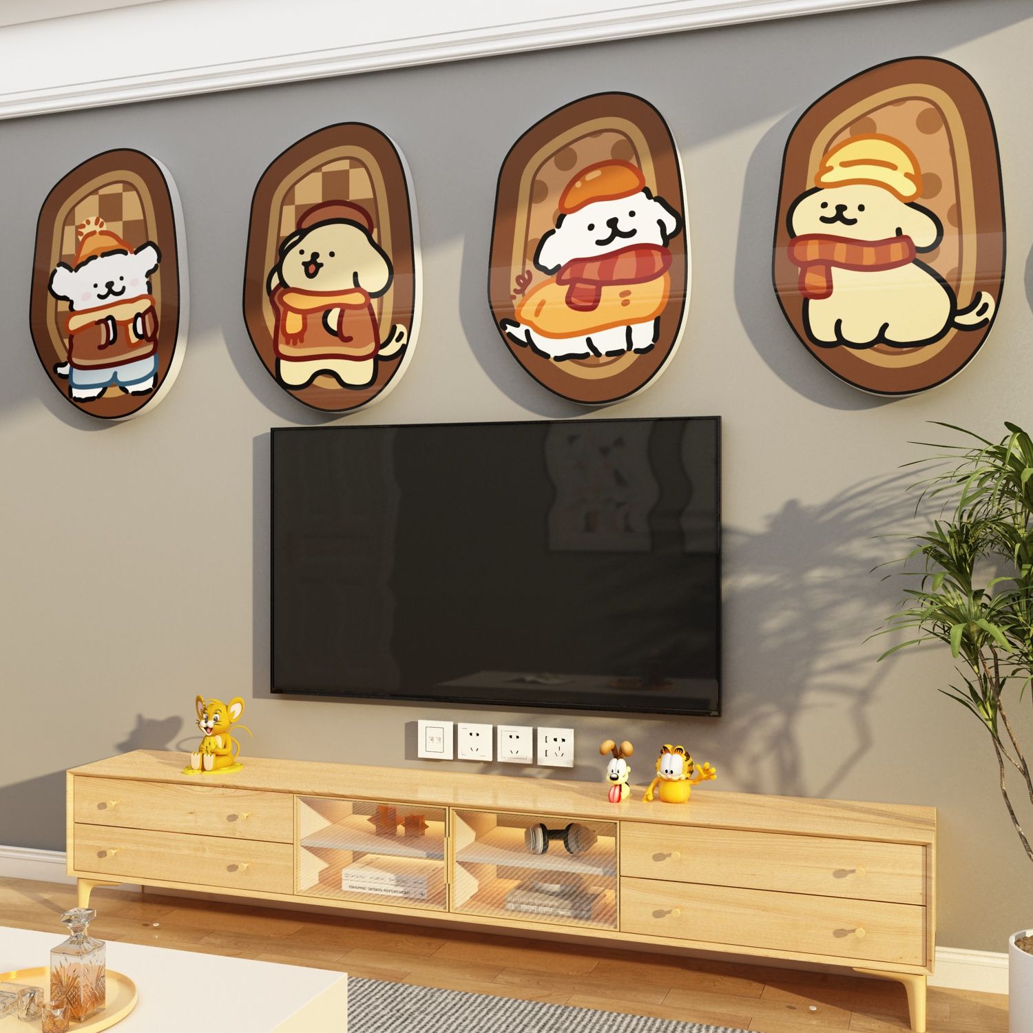 Tranh Fomex EPeBen dán tường nổi 3d Những Chú Chó trang trí Phòng cho bé, Phòng ngủ, Mẫu giáo