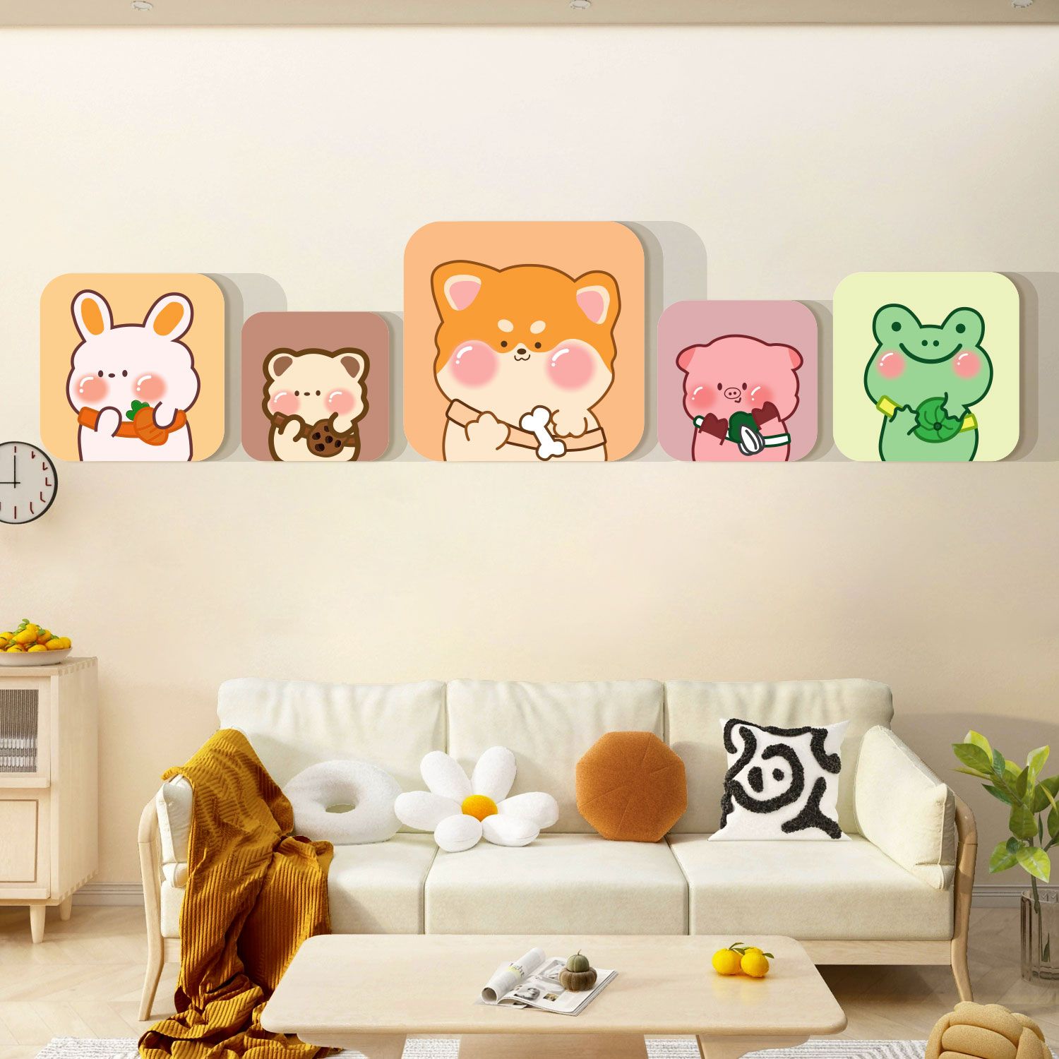 Tranh Fomex EPeBen dán tường nổi 3d Thỏ và những người bạn trang trí Phòng cho bé, Phòng ngủ, Mẫu giáo