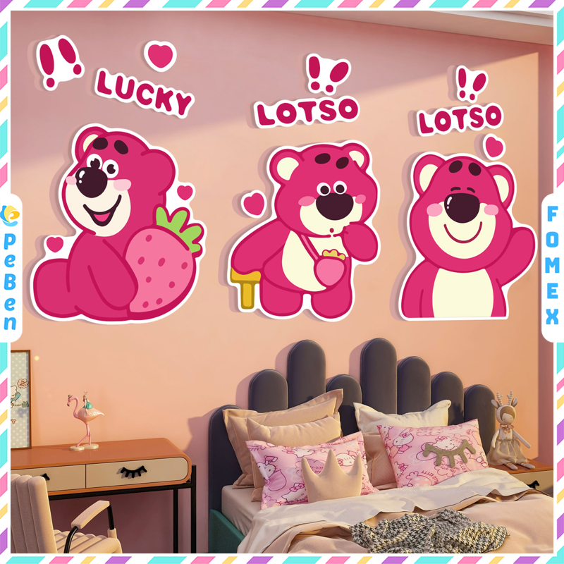 Tranh Fomex EPeBen dán tường nổi 3d Gấu LOTSO trang trí Phòng cho bé, Phòng ngủ, Mẫu giáo