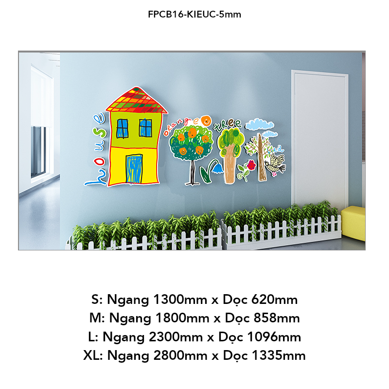 Tranh Fomex EPeBen dán tường nổi 3d Hình Hươu cao cổ và các bạn decor trang trí Phòng cho bé, Phòng khách, Mẫu giáo