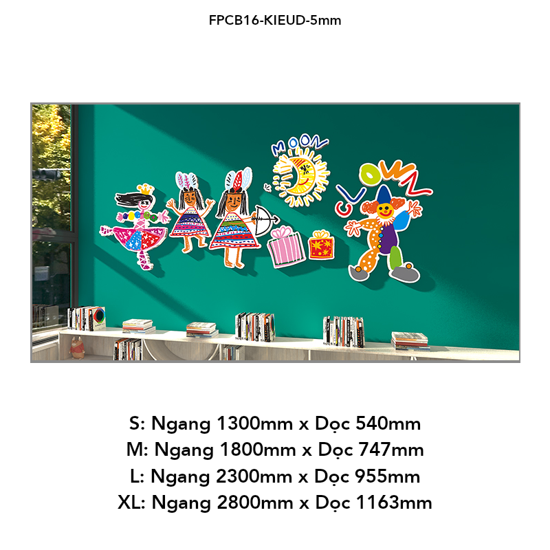 Tranh Fomex EPeBen dán tường nổi 3d Hình Hươu cao cổ và các bạn decor trang trí Phòng cho bé, Phòng khách, Mẫu giáo