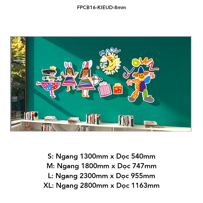 Tranh Fomex EPeBen dán tường nổi 3d Hình Hươu cao cổ và các bạn decor trang trí Phòng cho bé, Phòng khách, Mẫu giáo