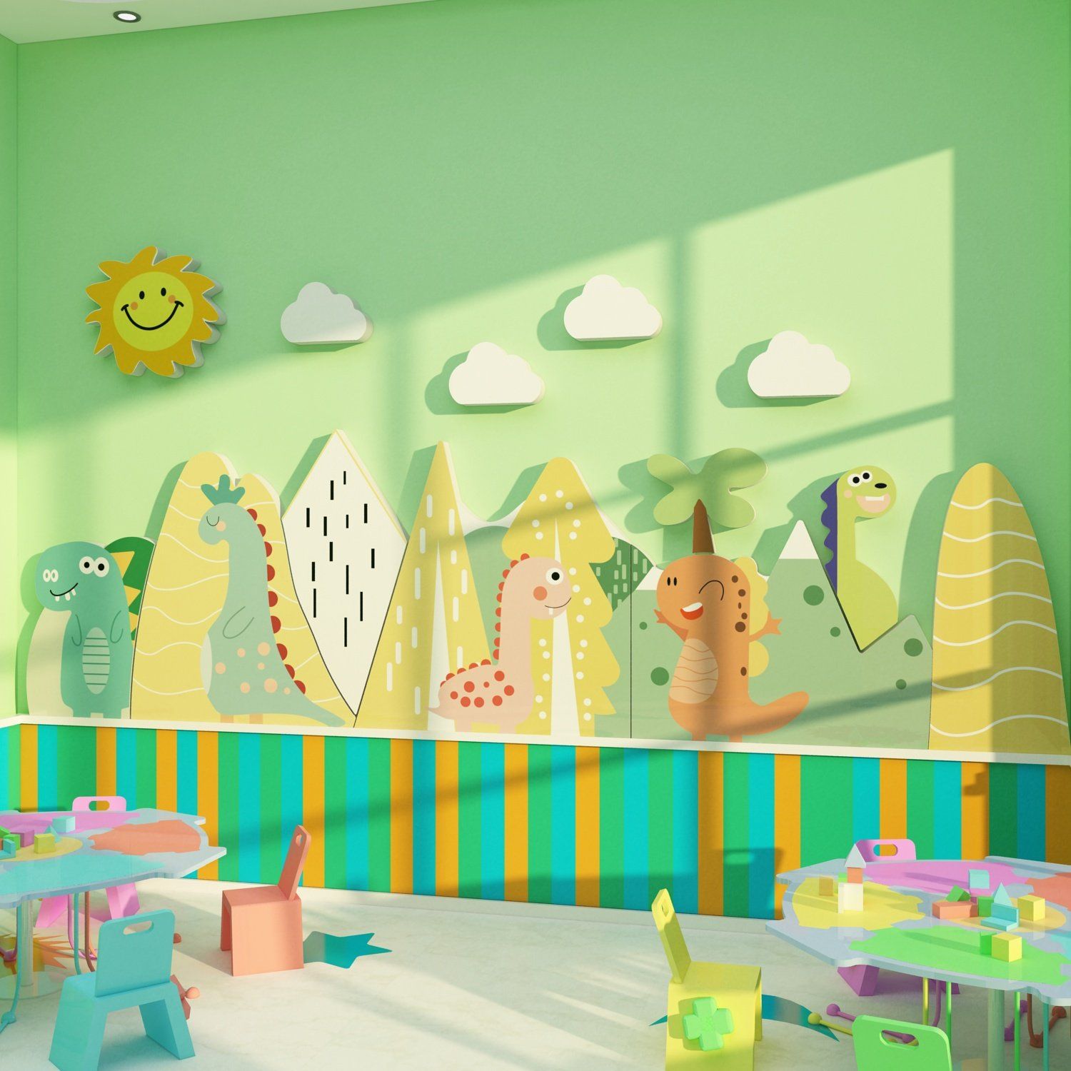 Tranh Fomex EPeBen dán tường nổi 3d Hình Khủng Long Decor Trang Trí Phòng Trẻ Cho Bé, Mầm non, Mẫu Giáo