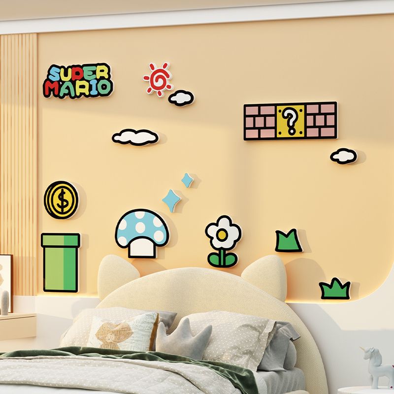 Tranh Fomex EPeBen dán tường nổi 3d Mario trang trí Phòng cho bé, Phòng ngủ, Mẫu giáo,Phòng Bé Trai