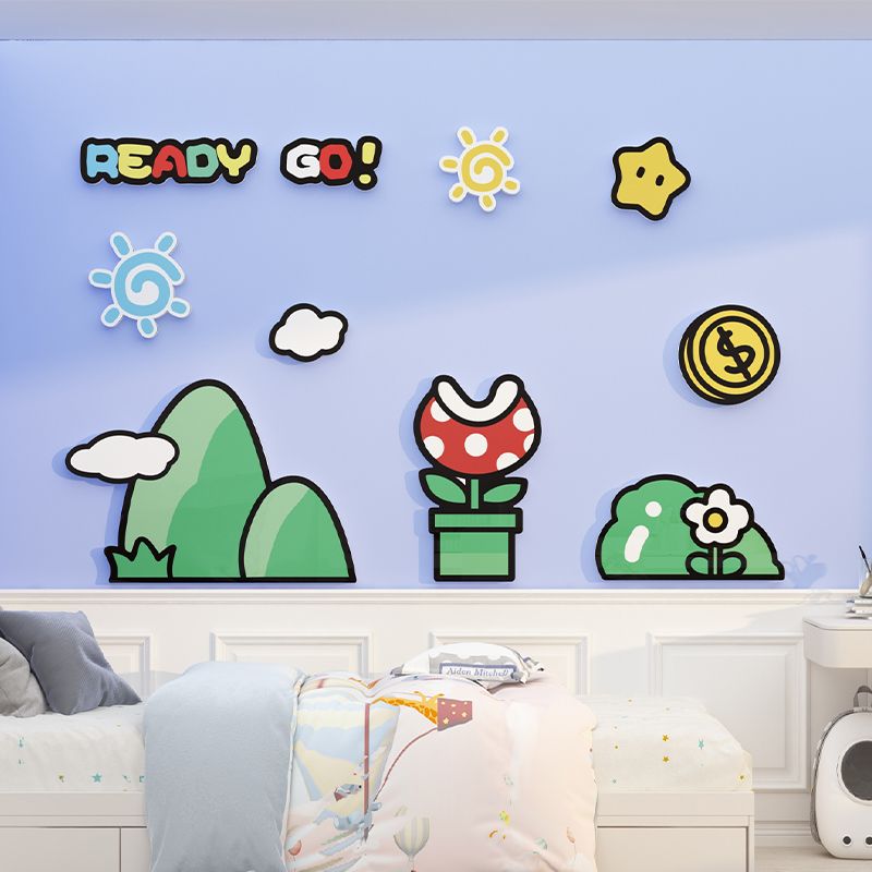 Tranh Fomex EPeBen dán tường nổi 3d Mario trang trí Phòng cho bé, Phòng ngủ, Mẫu giáo,Phòng Bé Trai