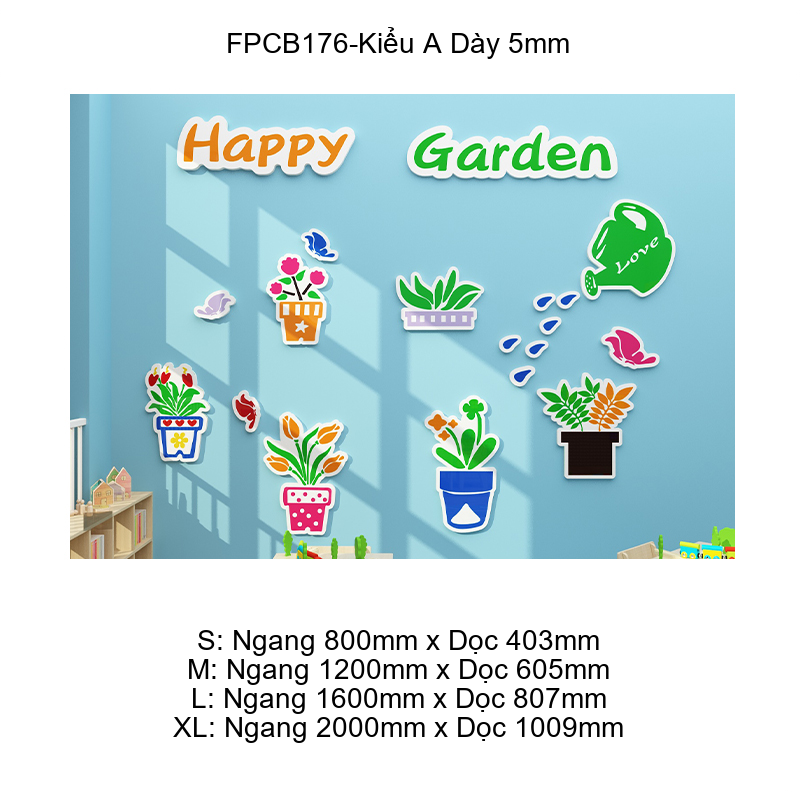 Tranh Fomex EPeBen dán tường nổi 3d Khu Vườn Hạnh Phúc trang trí Phòng Khách,Khu Vườn,Phòng Cho Bé,Mầm non