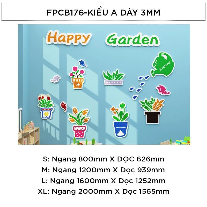 Tranh Fomex EPeBen dán tường nổi 3d Khu Vườn Hạnh Phúc trang trí Phòng Khách,Khu Vườn,Phòng Cho Bé,Mầm non