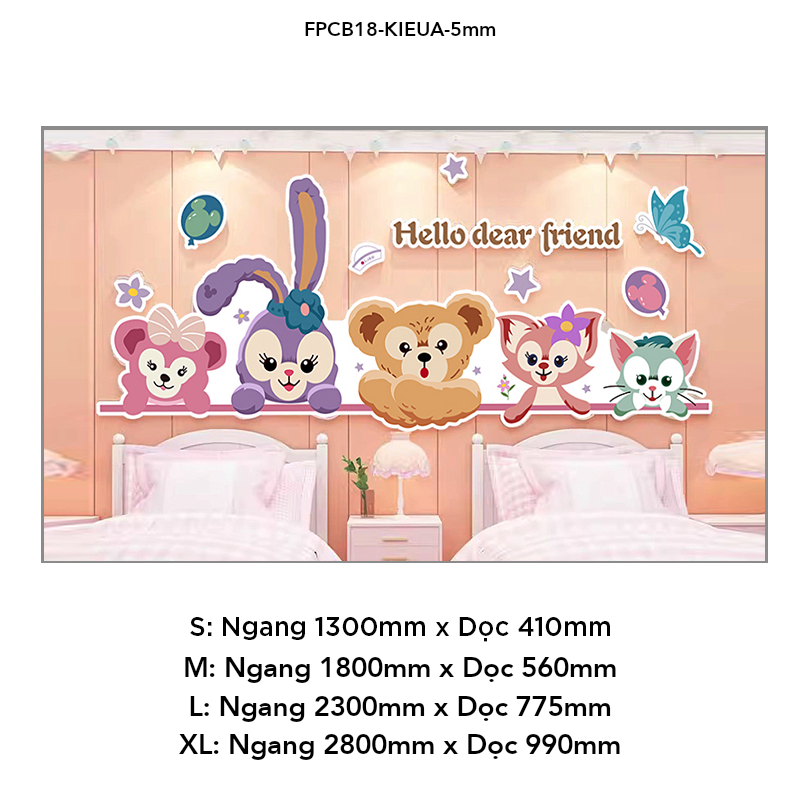 Tranh Fomex EPeBen dán tường nổi 3d Hình Tình bạn bất diệt decor trang trí Phòng cho bé, Phòng khách, Mẫu giáo
