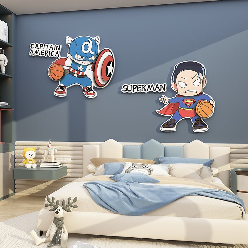Tranh Fomex EPeBen dán tường nổi 3d Siêu Anh Hùng trang trí Phòng Tắm,Phòng Ngủ