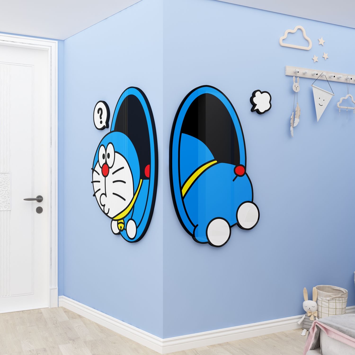 Tranh Fomex EPeBen dán tường nổi 3d Doraemon trang trí Phòng cho bé, Phòng ngủ, Mẫu giáo
