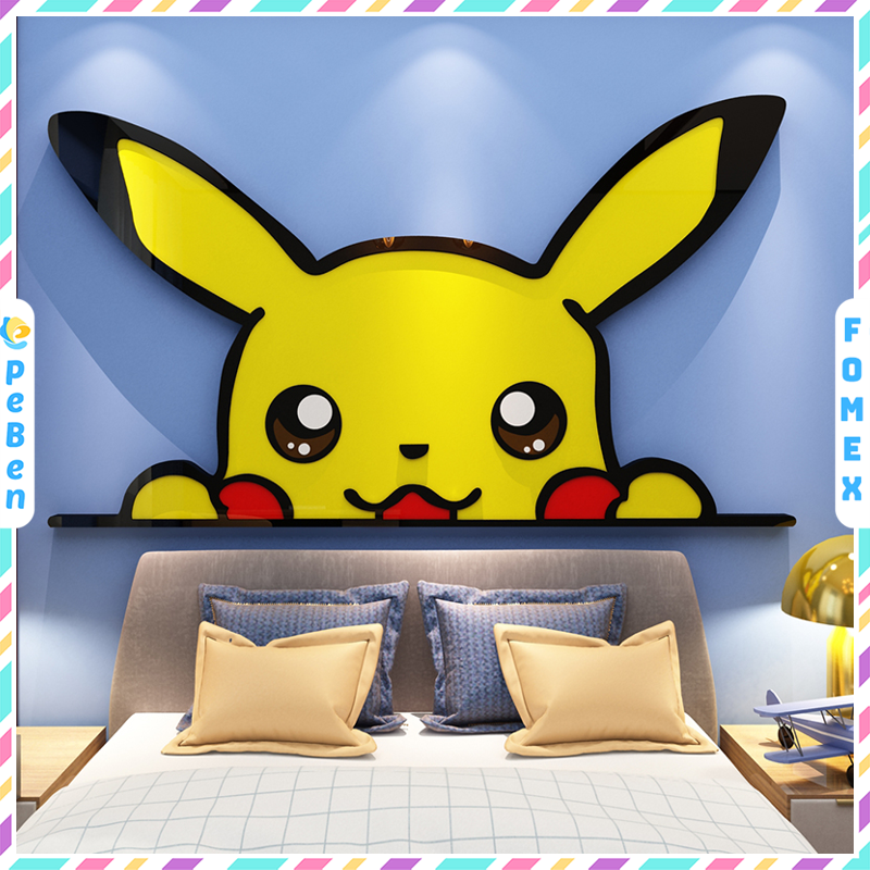 Tranh Fomex EPeBen dán tường nổi 3d Pikachu trang trí Phòng cho bé, Phòng ngủ, Mẫu giáo