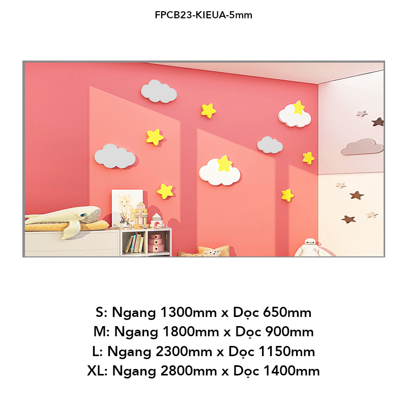 Tranh Fomex EPeBen dán tường nổi 3d Hình Mây và sao decor trang trí Phòng cho bé, Phòng ngủ, Phòng khách, Mẫu giáo