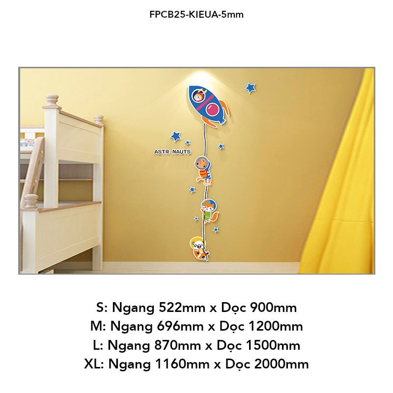 Tranh Fomex EPeBen dán tường nổi 3d Hình Khám Phá Vũ Trụ decor trang trí Phòng ngủ, phòng giải trí, Phòng học, Mầm non